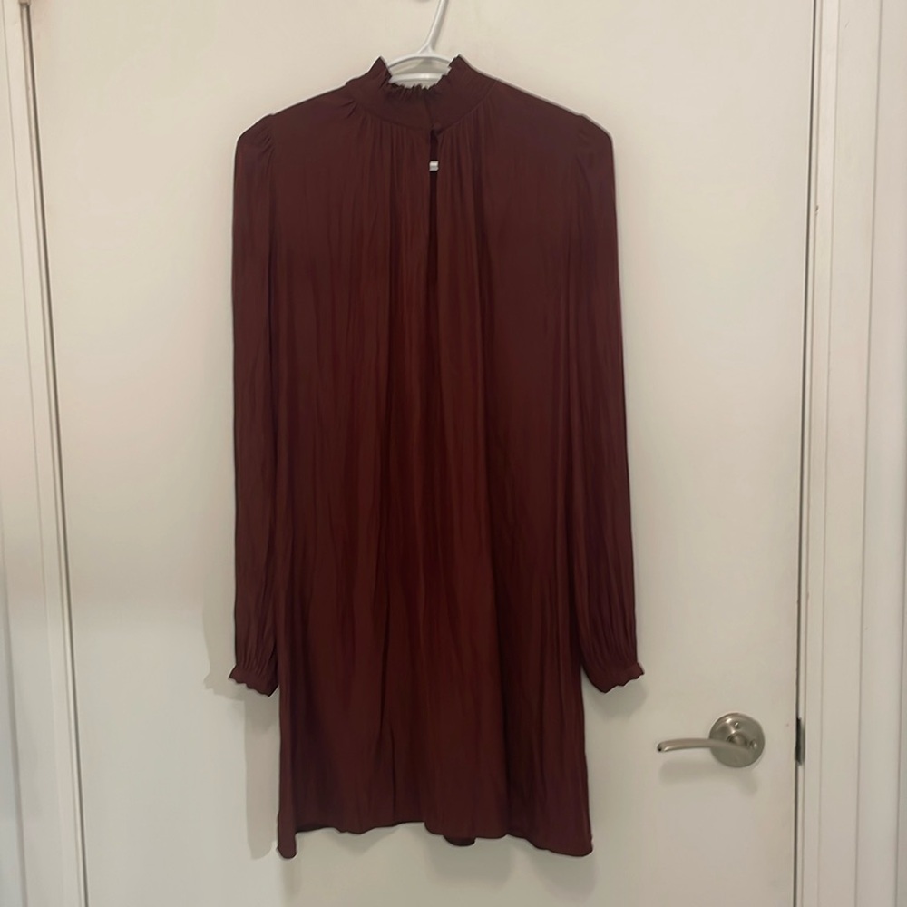 Wilfred Maroon long sleeved dress.
